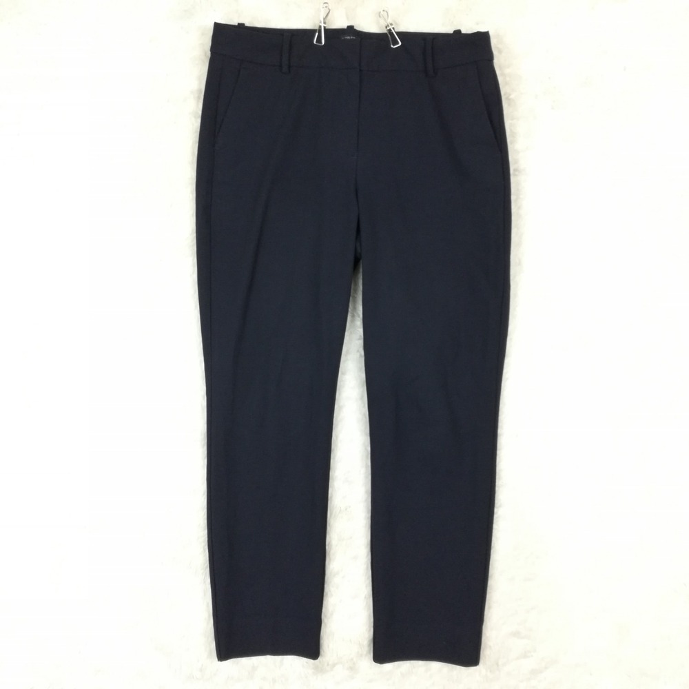 J.‎ Crew Womens Pants Ruby Crop Navy Blue High Rise Back Seam Casual 12